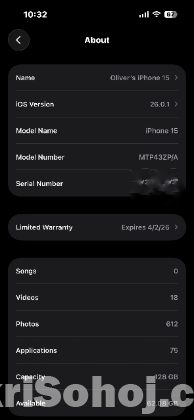 IPhone 15 Blue 128 HongKong